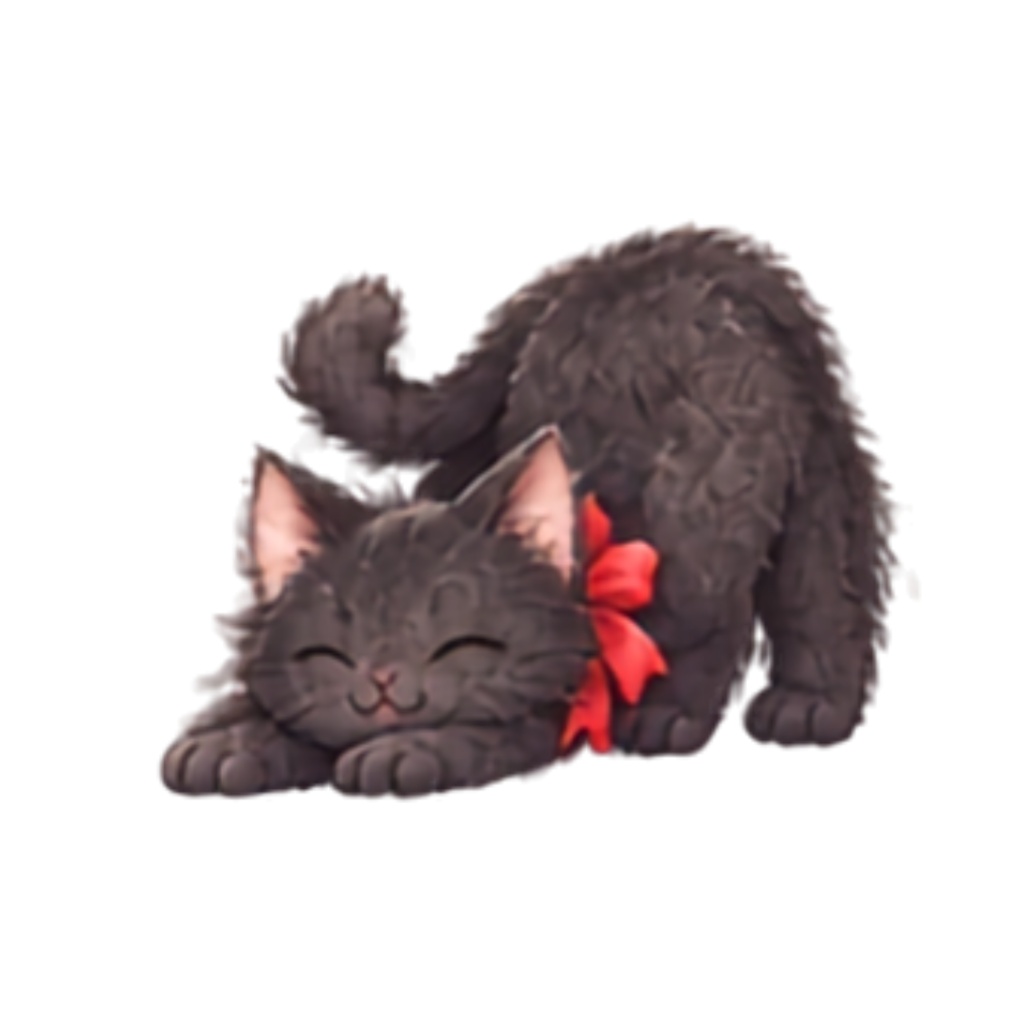 【黒猫イラスト素材】30点セット|背景透過|PNG|クリップアート|ふわふわ黒猫のかわいいクリップアート素材|表情・ポーズいろいろ|同人誌・創作|Fluffy Black Cat Clipart Set|30 Cute Illustrations|Transparent PNG