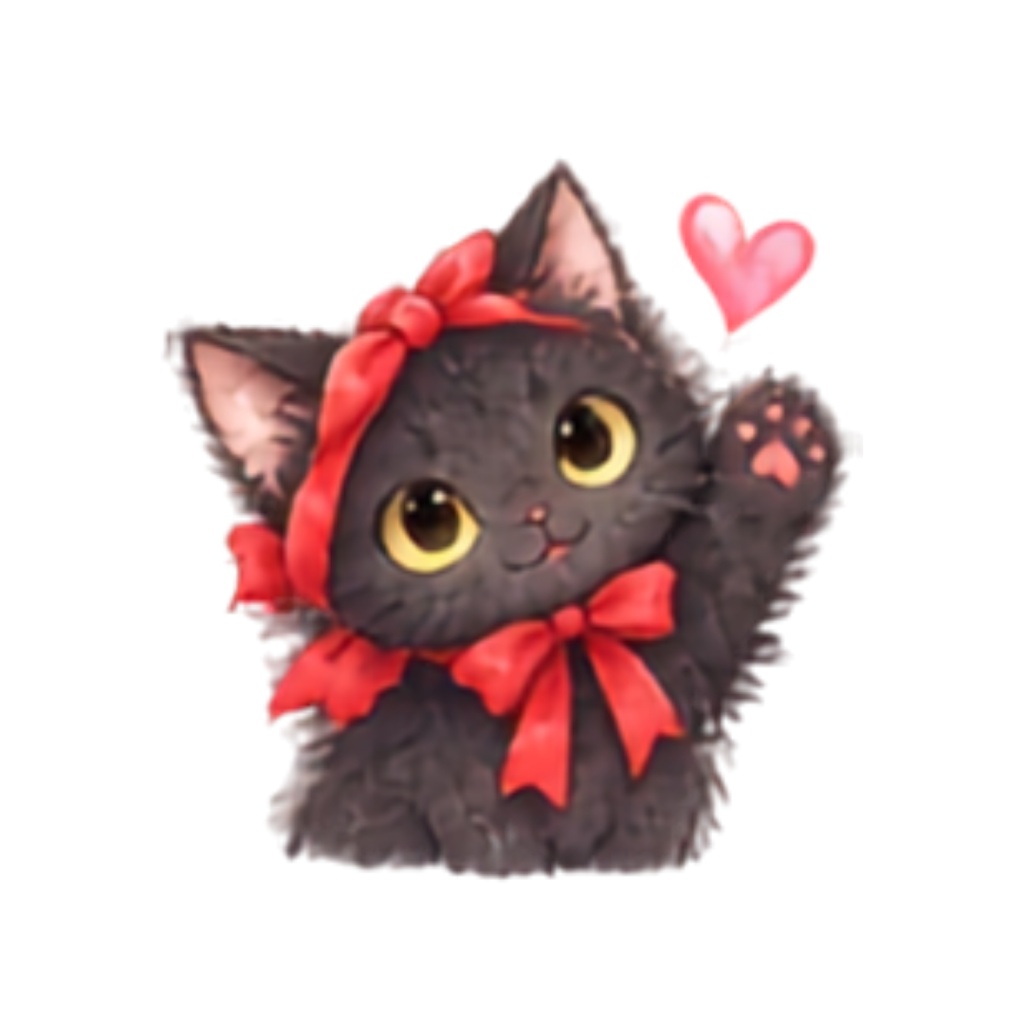 【黒猫イラスト素材】30点セット|背景透過|PNG|クリップアート|ふわふわ黒猫のかわいいクリップアート素材|表情・ポーズいろいろ|同人誌・創作|Fluffy Black Cat Clipart Set|30 Cute Illustrations|Transparent PNG