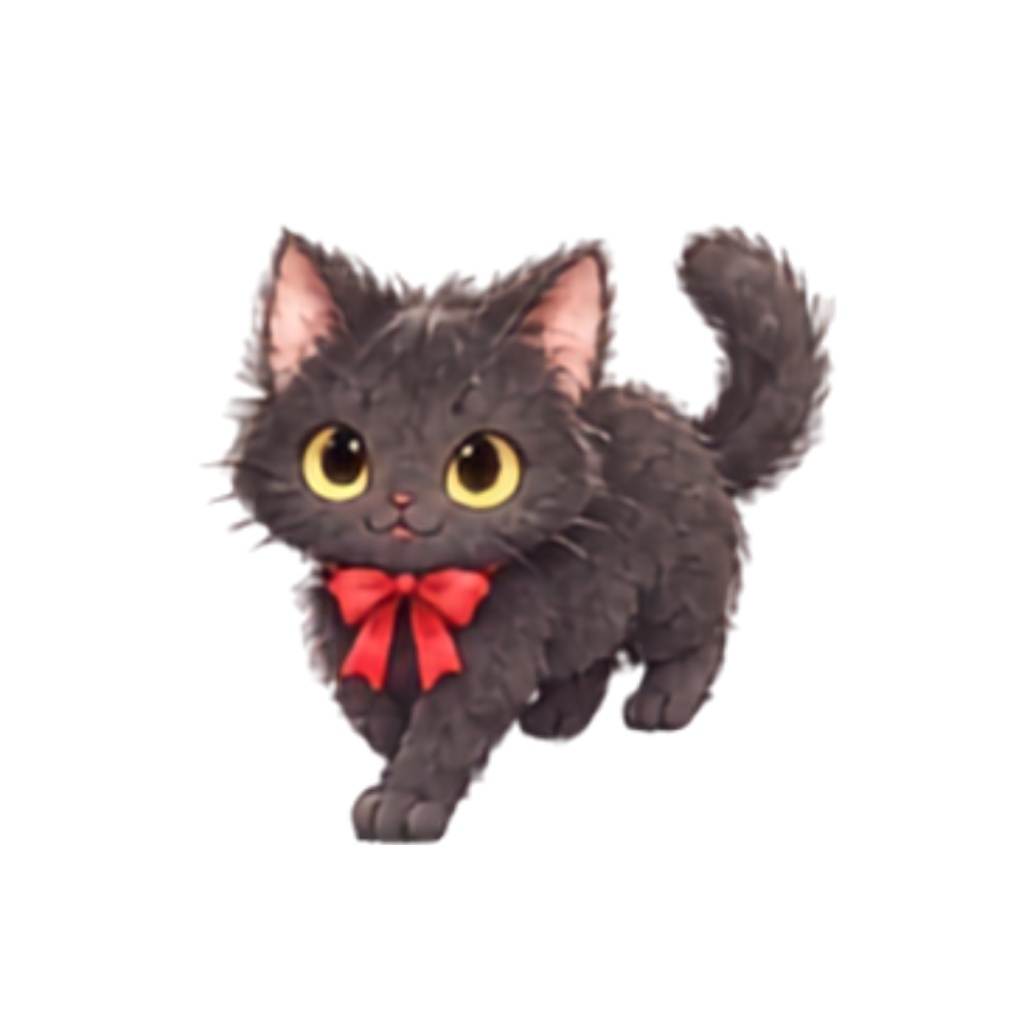 【黒猫イラスト素材】30点セット|背景透過|PNG|クリップアート|ふわふわ黒猫のかわいいクリップアート素材|表情・ポーズいろいろ|同人誌・創作|Fluffy Black Cat Clipart Set|30 Cute Illustrations|Transparent PNG