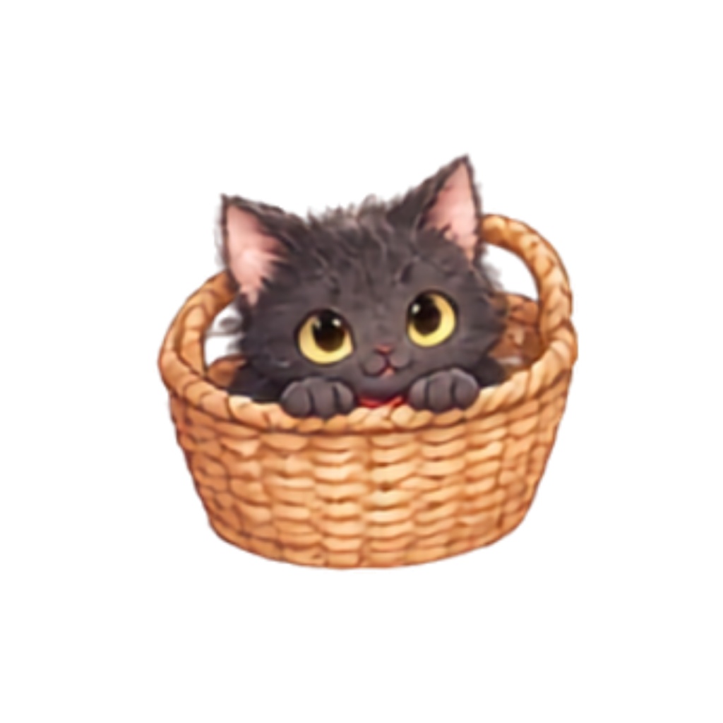 【黒猫イラスト素材】30点セット|背景透過|PNG|クリップアート|ふわふわ黒猫のかわいいクリップアート素材|表情・ポーズいろいろ|同人誌・創作|Fluffy Black Cat Clipart Set|30 Cute Illustrations|Transparent PNG