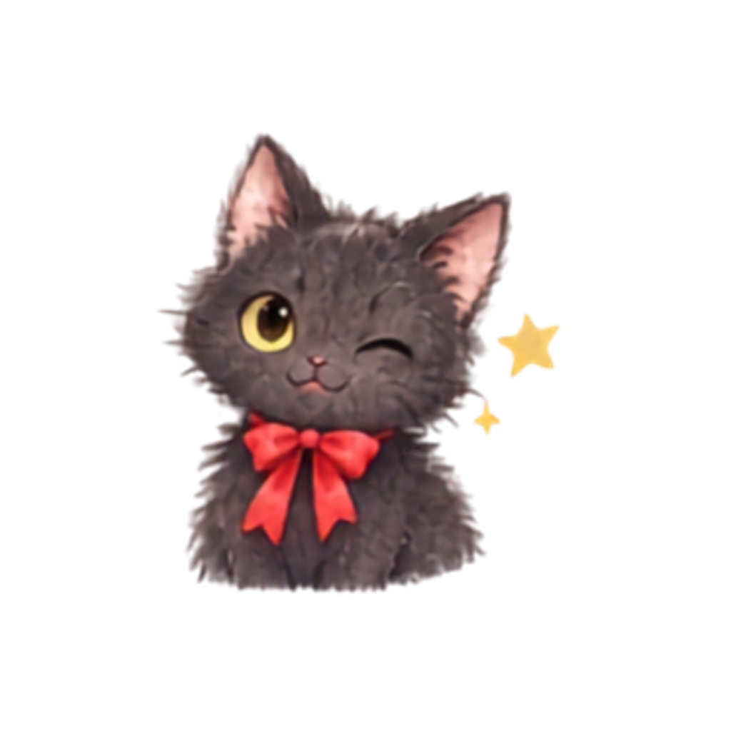 【黒猫イラスト素材】30点セット|背景透過|PNG|クリップアート|ふわふわ黒猫のかわいいクリップアート素材|表情・ポーズいろいろ|同人誌・創作|Fluffy Black Cat Clipart Set|30 Cute Illustrations|Transparent PNG