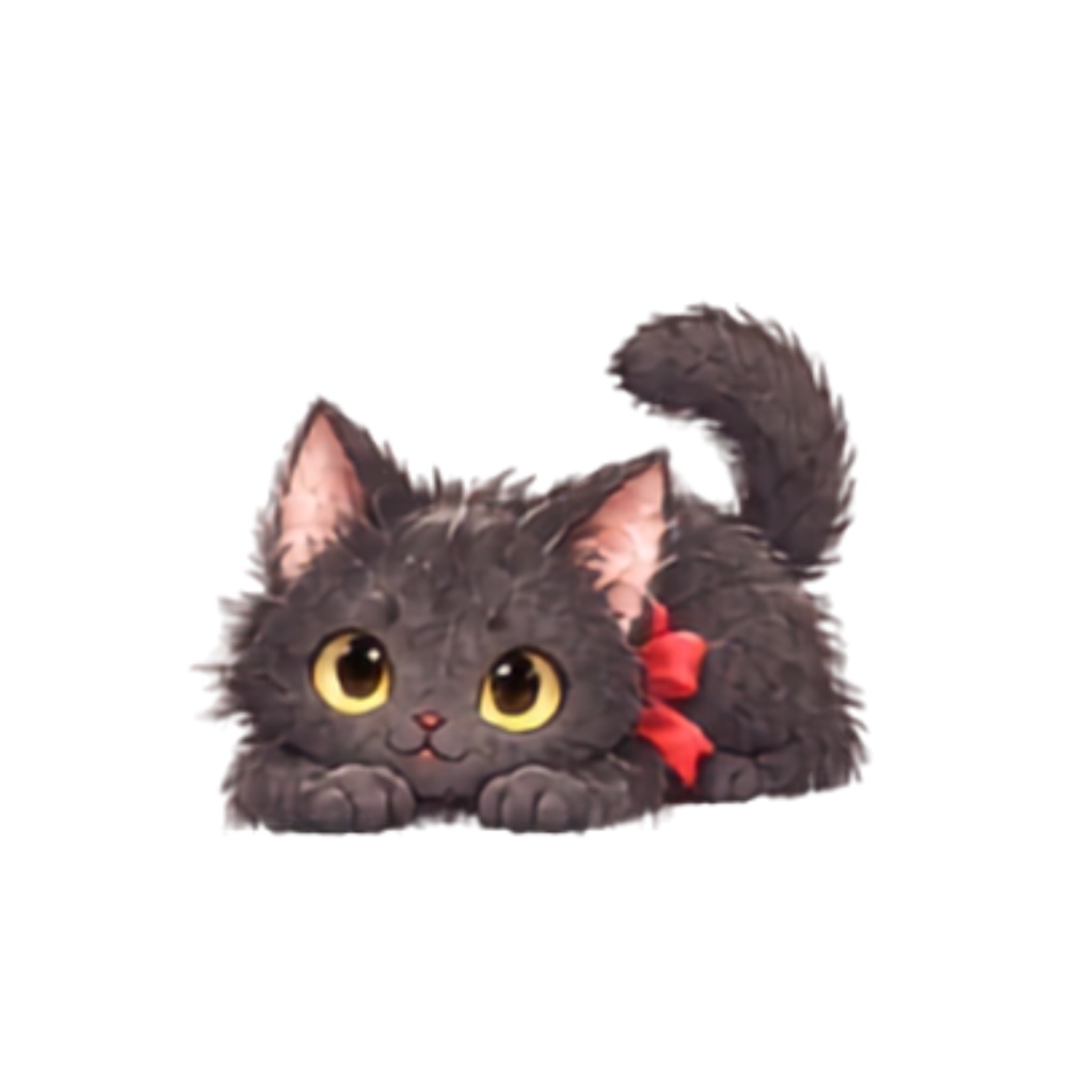 【黒猫イラスト素材】30点セット|背景透過|PNG|クリップアート|ふわふわ黒猫のかわいいクリップアート素材|表情・ポーズいろいろ|同人誌・創作|Fluffy Black Cat Clipart Set|30 Cute Illustrations|Transparent PNG