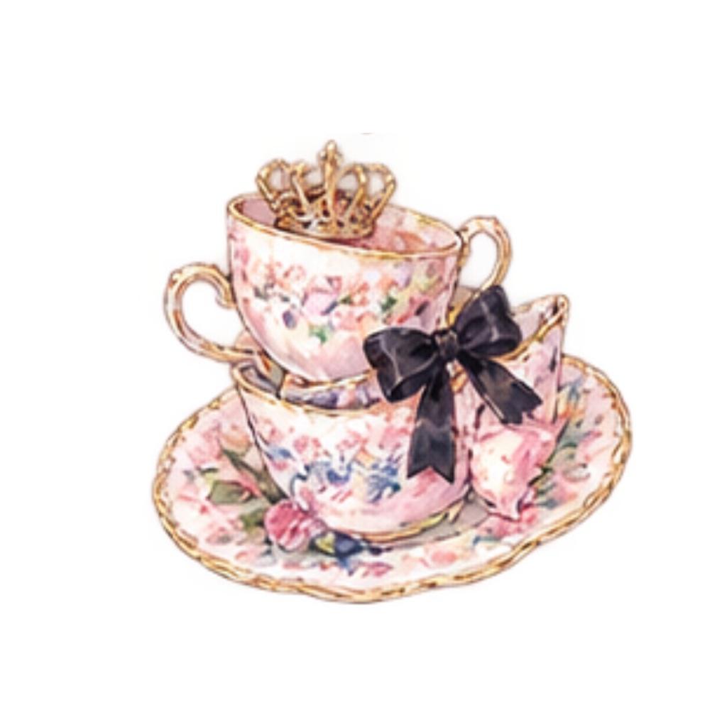 【カフェ&ティータイムイラスト素材】30点セット|背景透過|PNG|クリップアート|Gothic Tea Time|ゴスロリ・アンティーク |同人誌・創作|素材 | Gothic Tea Time | Antique Gothic Café & Tea Time Clip Art – 30 Pieces | For Doujinshi & Creative Works