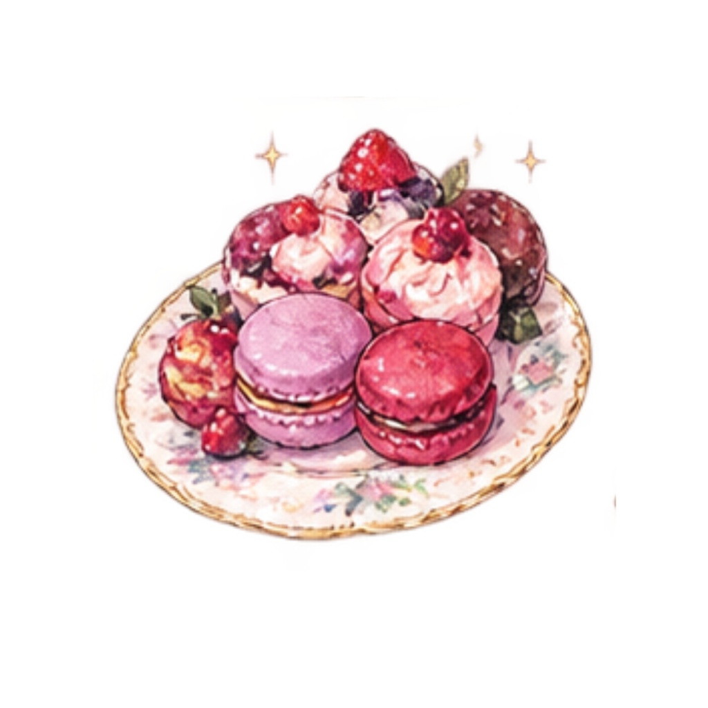 【カフェ&ティータイムイラスト素材】30点セット|背景透過|PNG|クリップアート|Gothic Tea Time|ゴスロリ・アンティーク |同人誌・創作|素材 | Gothic Tea Time | Antique Gothic Café & Tea Time Clip Art – 30 Pieces | For Doujinshi & Creative Works