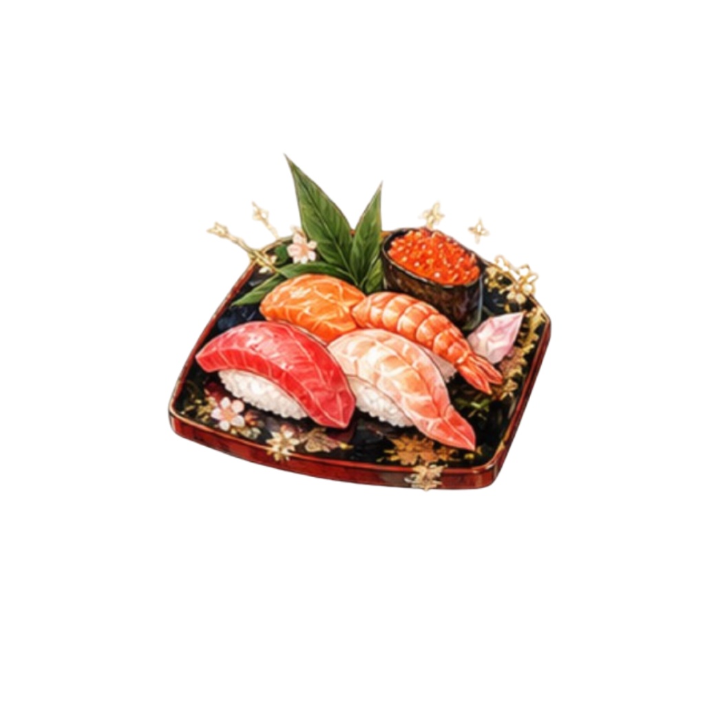 【日本の食イラスト素材】25点セット|背景透過|PNG|クリップアート|和の美食|和風・アンティーク|同人誌・創作向け|Japanese Food Clip Art|25-Piece Set|Japanese Antique Style|Transparent PNG|For Doujinshi & Creative Works