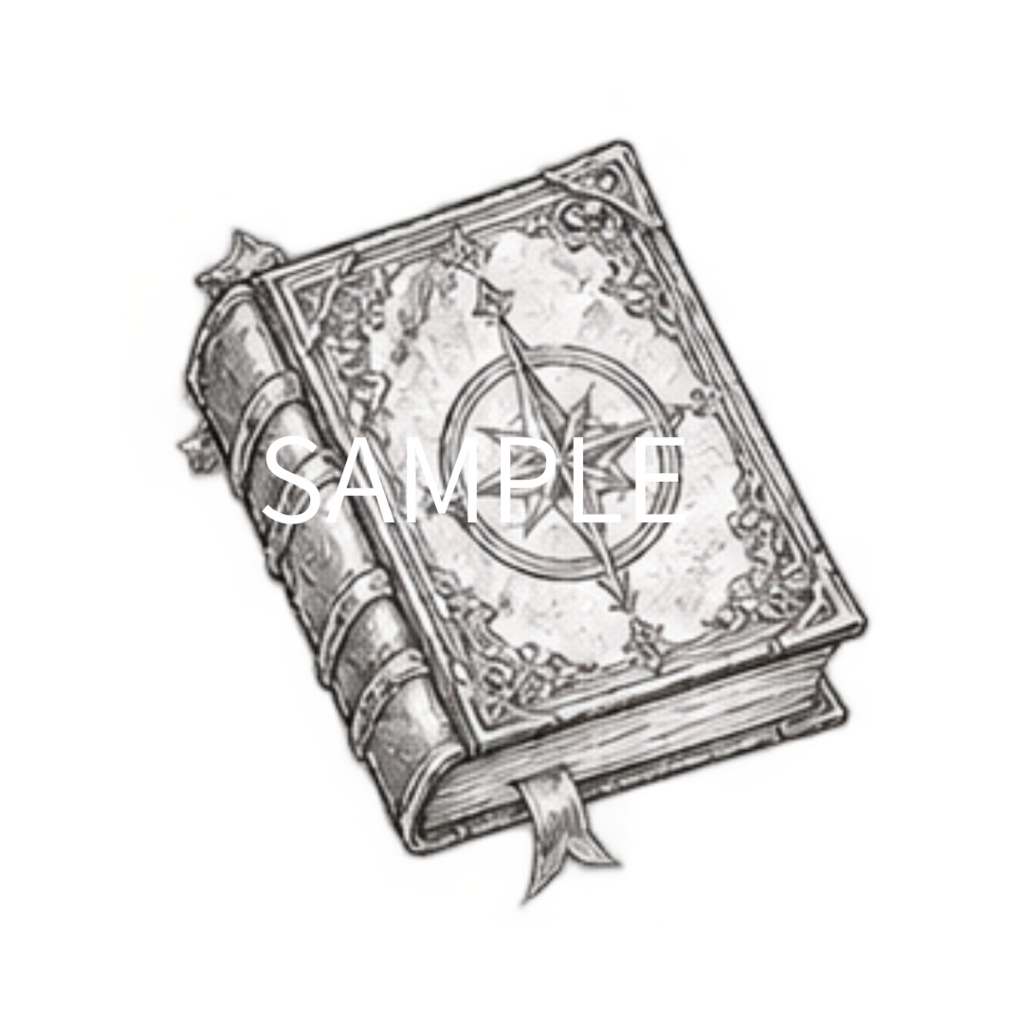 【異世界・魔法のアイテムイラスト素材】34点セット|背景透過|PNG|クリップアート|モノトーン|鉛筆風|同人誌・創作素材|Fantasy & Magic Items – 34 Clip Art Set | Monochrome Pencil Line Art | Transparent PNG | Doujinshi & Creative Works
