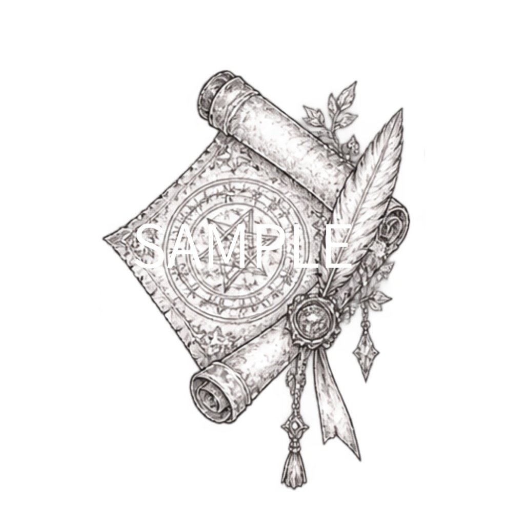 【異世界・魔法のアイテムイラスト素材】34点セット|背景透過|PNG|クリップアート|モノトーン|鉛筆風|同人誌・創作素材|Fantasy & Magic Items – 34 Clip Art Set | Monochrome Pencil Line Art | Transparent PNG | Doujinshi & Creative Works