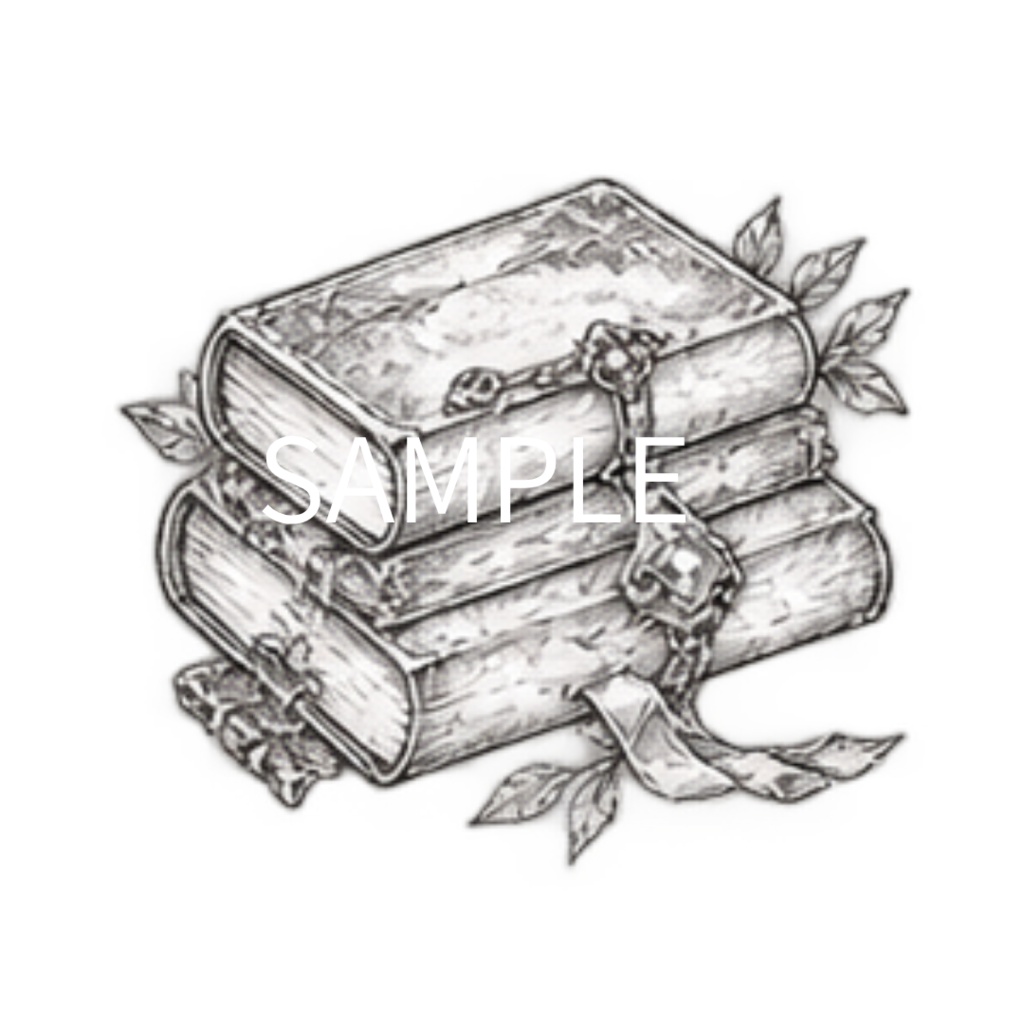 【異世界・魔法のアイテムイラスト素材】34点セット|背景透過|PNG|クリップアート|モノトーン|鉛筆風|同人誌・創作素材|Fantasy & Magic Items – 34 Clip Art Set | Monochrome Pencil Line Art | Transparent PNG | Doujinshi & Creative Works