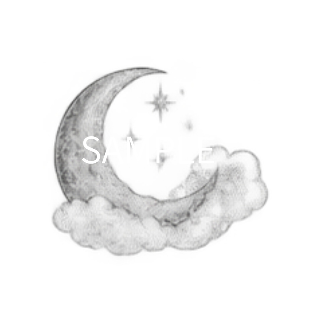 【月・星・宇宙のイラスト素材】41点セット|背景透過|PNG|クリップアート|Moon & Star|モノトーン|手描き風 | Moon & Star | Moon, Star & Space Clip Art – 41 Piece Set | Transparent PNG・Monochrome・Hand-Drawn