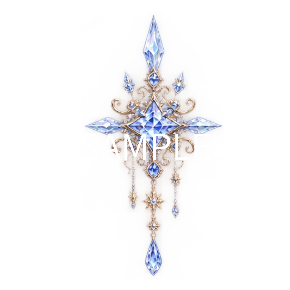 【雪・氷・星のイラスト素材】59点セット|背景透過|PNG|クリップアート|アンティーク|ゴシック|キラキラ|Snow, Ice & Star Clip Art|59 PNG Elements|Transparent Background|Antique Gothic Fantasy