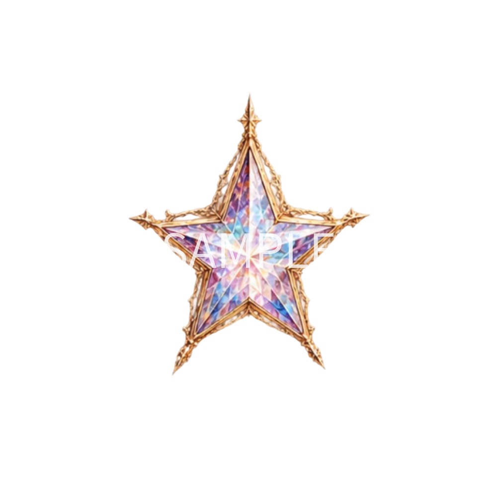 【星・ハートのイラスト素材】33点セット|背景透過|PNG|クリップアート|アンティーク|ゴシック|きらきら|Star & Heart Clip Art Collection | 33 PNG Illustrations | Transparent Background | Antique Gothic | Elegant & Sparkling