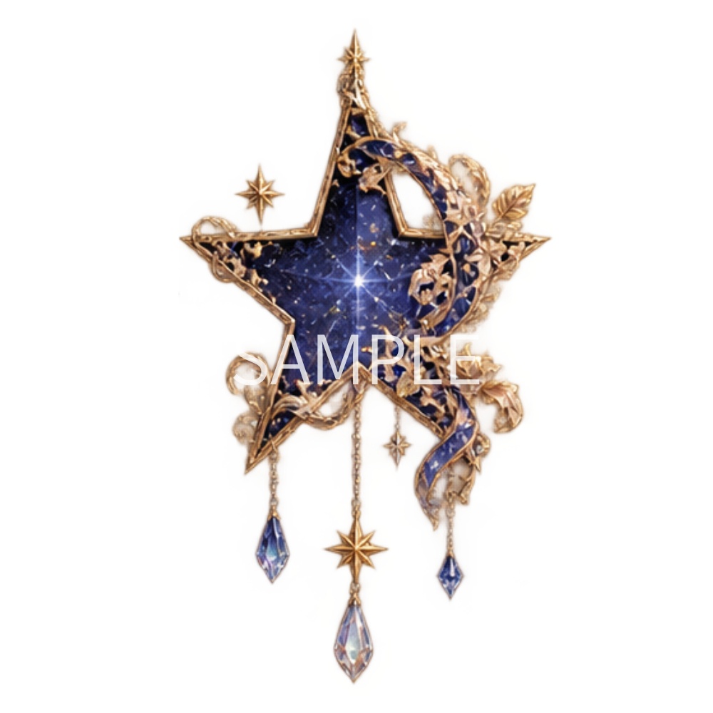 【星・ハートのイラスト素材】33点セット|背景透過|PNG|クリップアート|アンティーク|ゴシック|きらきら|Star & Heart Clip Art Collection | 33 PNG Illustrations | Transparent Background | Antique Gothic | Elegant & Sparkling