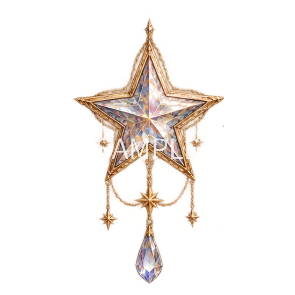 【星・ハートのイラスト素材】33点セット|背景透過|PNG|クリップアート|アンティーク|ゴシック|きらきら|Star & Heart Clip Art Collection | 33 PNG Illustrations | Transparent Background | Antique Gothic | Elegant & Sparkling