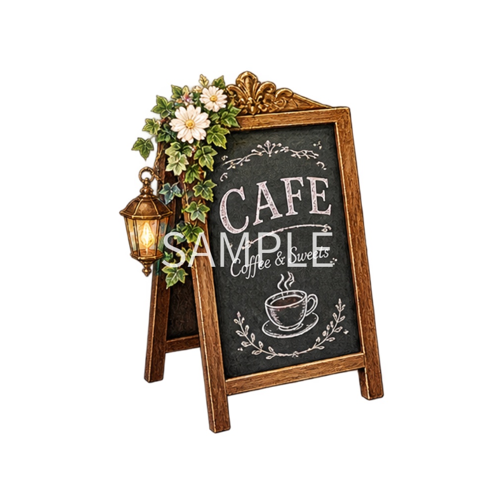 【喫茶店・カフェのイラスト素材】28点セット|背景透過|PNG|クリップアート|アンティーク|おしゃれ|Cafe & Coffee Shop Clip Art Collection – 28 Antique & Stylish Illustrations | Transparent PNG