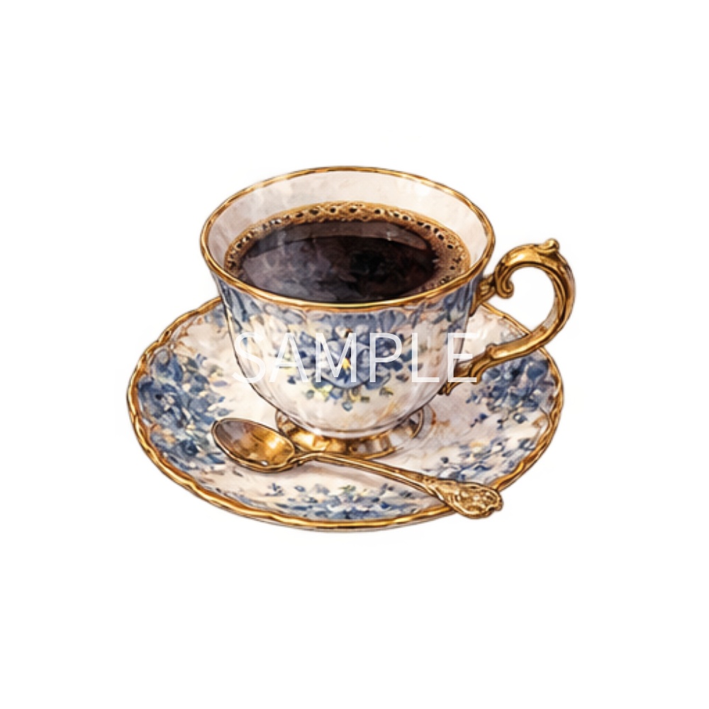 【喫茶店・カフェのイラスト素材】28点セット|背景透過|PNG|クリップアート|アンティーク|おしゃれ|Cafe & Coffee Shop Clip Art Collection – 28 Antique & Stylish Illustrations | Transparent PNG