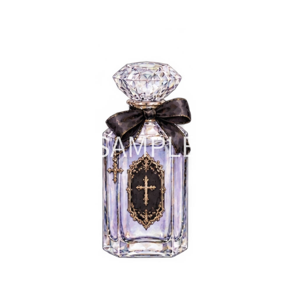 【香水瓶イラスト素材】20点セット|背景透過|PNG|クリップアート|アンティーク|ゴシック|Perfume Bottle Clip Art Set | 20 Antique & Gothic Perfume Illustrations | Transparent PNG