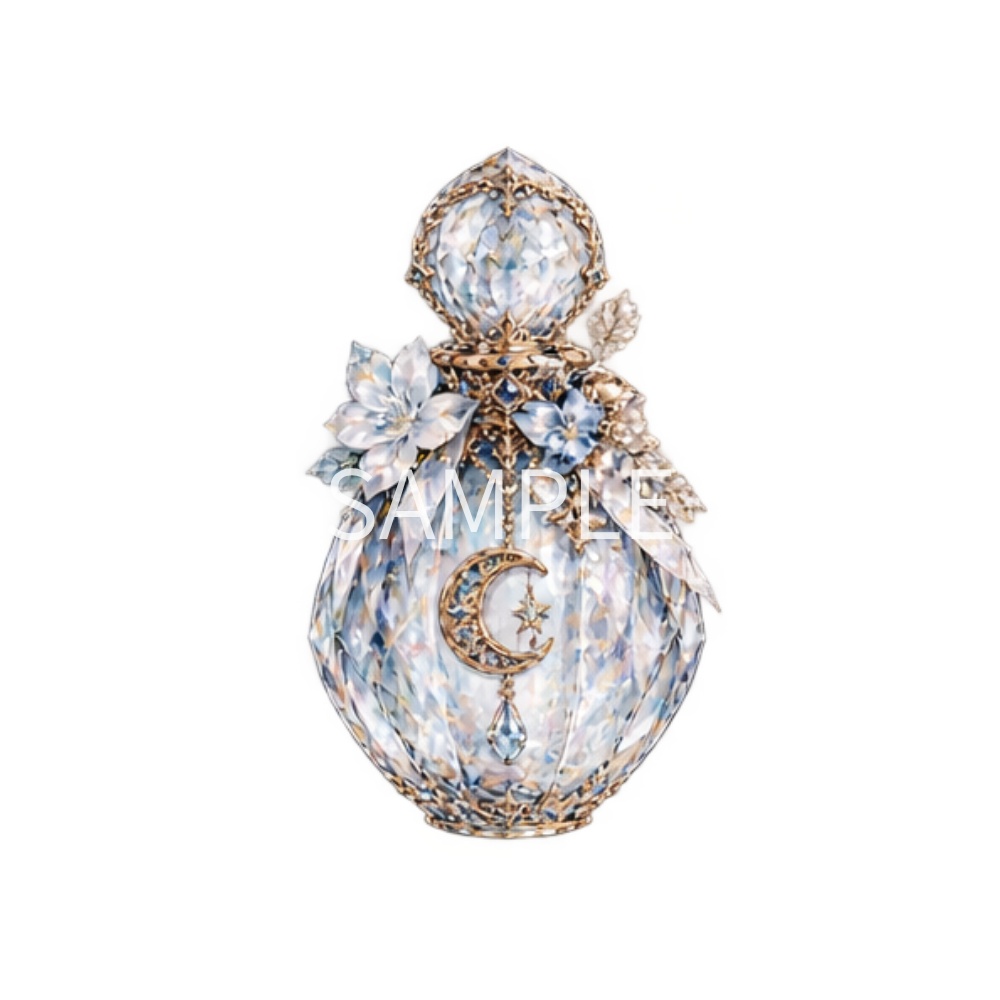 【香水瓶イラスト素材】20点セット|背景透過|PNG|クリップアート|アンティーク|ゴシック|Perfume Bottle Clip Art Set | 20 Antique & Gothic Perfume Illustrations | Transparent PNG