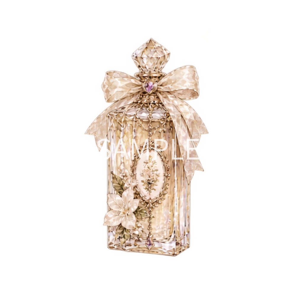 【香水瓶イラスト素材】20点セット|背景透過|PNG|クリップアート|アンティーク|ゴシック|Perfume Bottle Clip Art Set | 20 Antique & Gothic Perfume Illustrations | Transparent PNG