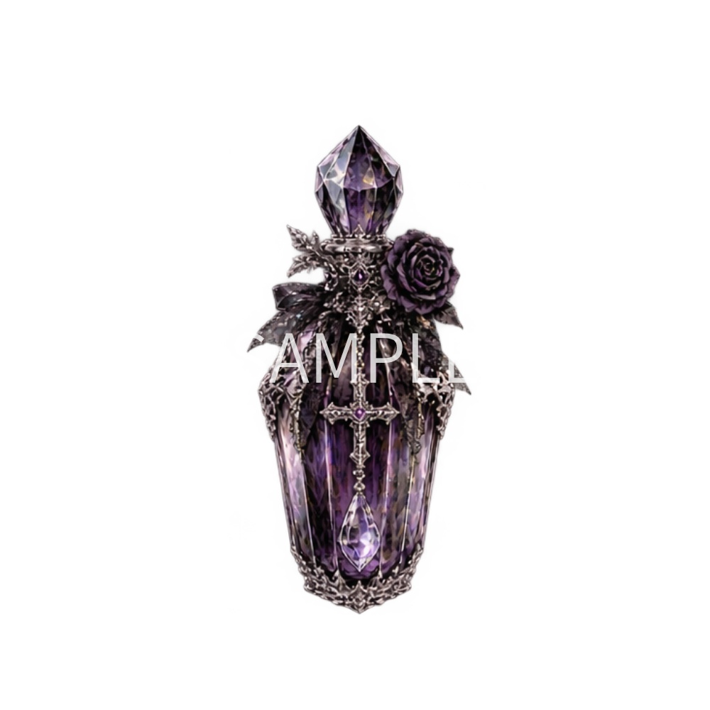 【香水瓶イラスト素材】20点セット|背景透過|PNG|クリップアート|アンティーク|ゴシック|Perfume Bottle Clip Art Set | 20 Antique & Gothic Perfume Illustrations | Transparent PNG