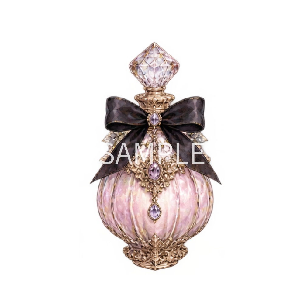 【香水瓶イラスト素材】20点セット|背景透過|PNG|クリップアート|アンティーク|ゴシック|Perfume Bottle Clip Art Set | 20 Antique & Gothic Perfume Illustrations | Transparent PNG