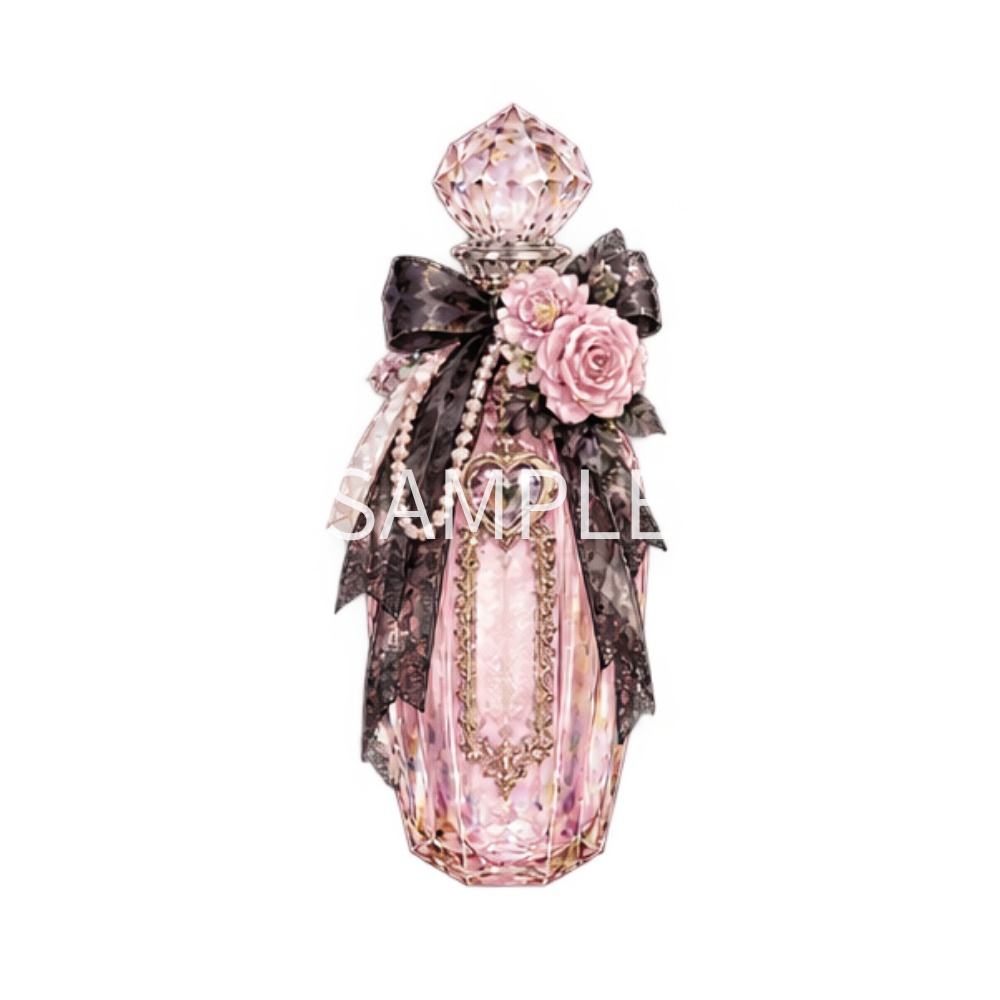 【香水瓶イラスト素材】20点セット|背景透過|PNG|クリップアート|アンティーク|ゴシック|Perfume Bottle Clip Art Set | 20 Antique & Gothic Perfume Illustrations | Transparent PNG
