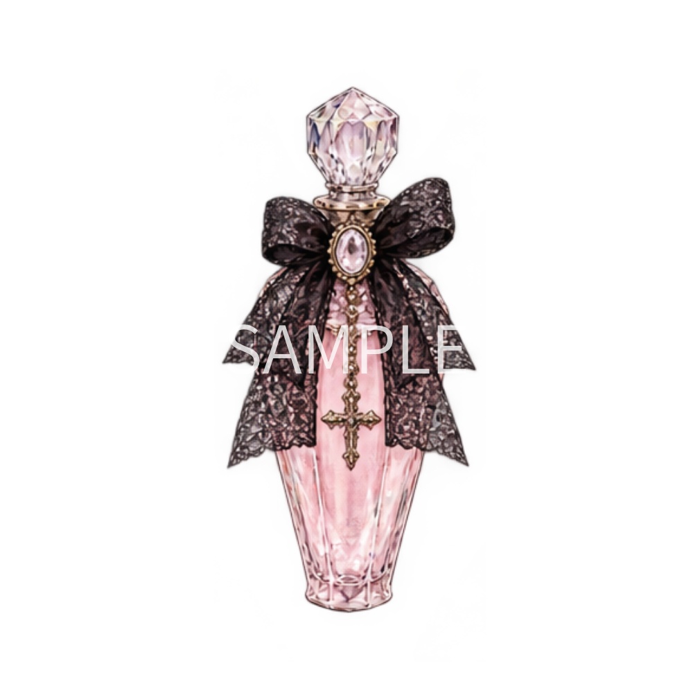 【香水瓶イラスト素材】20点セット|背景透過|PNG|クリップアート|アンティーク|ゴシック|Perfume Bottle Clip Art Set | 20 Antique & Gothic Perfume Illustrations | Transparent PNG