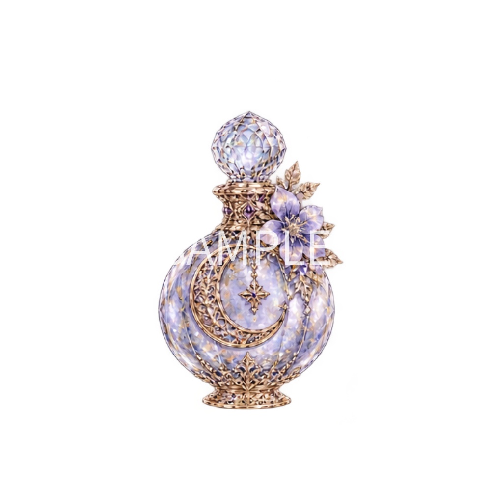 【香水瓶イラスト素材】20点セット|背景透過|PNG|クリップアート|アンティーク|ゴシック|Perfume Bottle Clip Art Set | 20 Antique & Gothic Perfume Illustrations | Transparent PNG