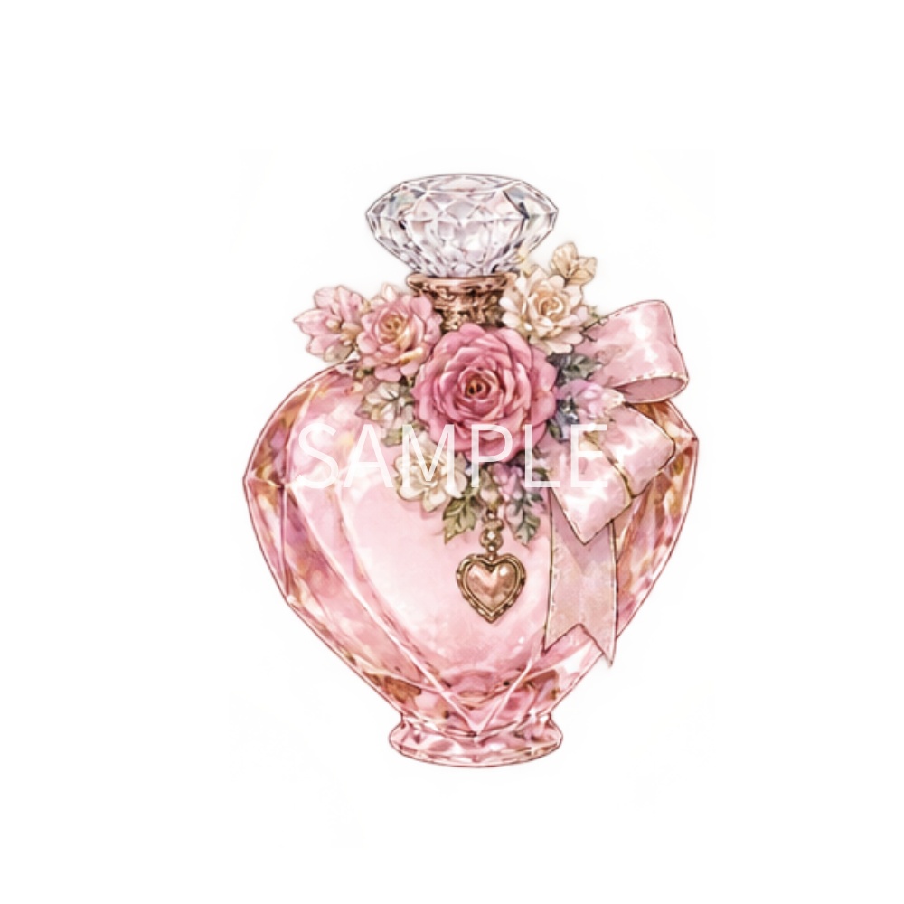 【香水瓶イラスト素材】20点セット|背景透過|PNG|クリップアート|アンティーク|ゴシック|Perfume Bottle Clip Art Set | 20 Antique & Gothic Perfume Illustrations | Transparent PNG