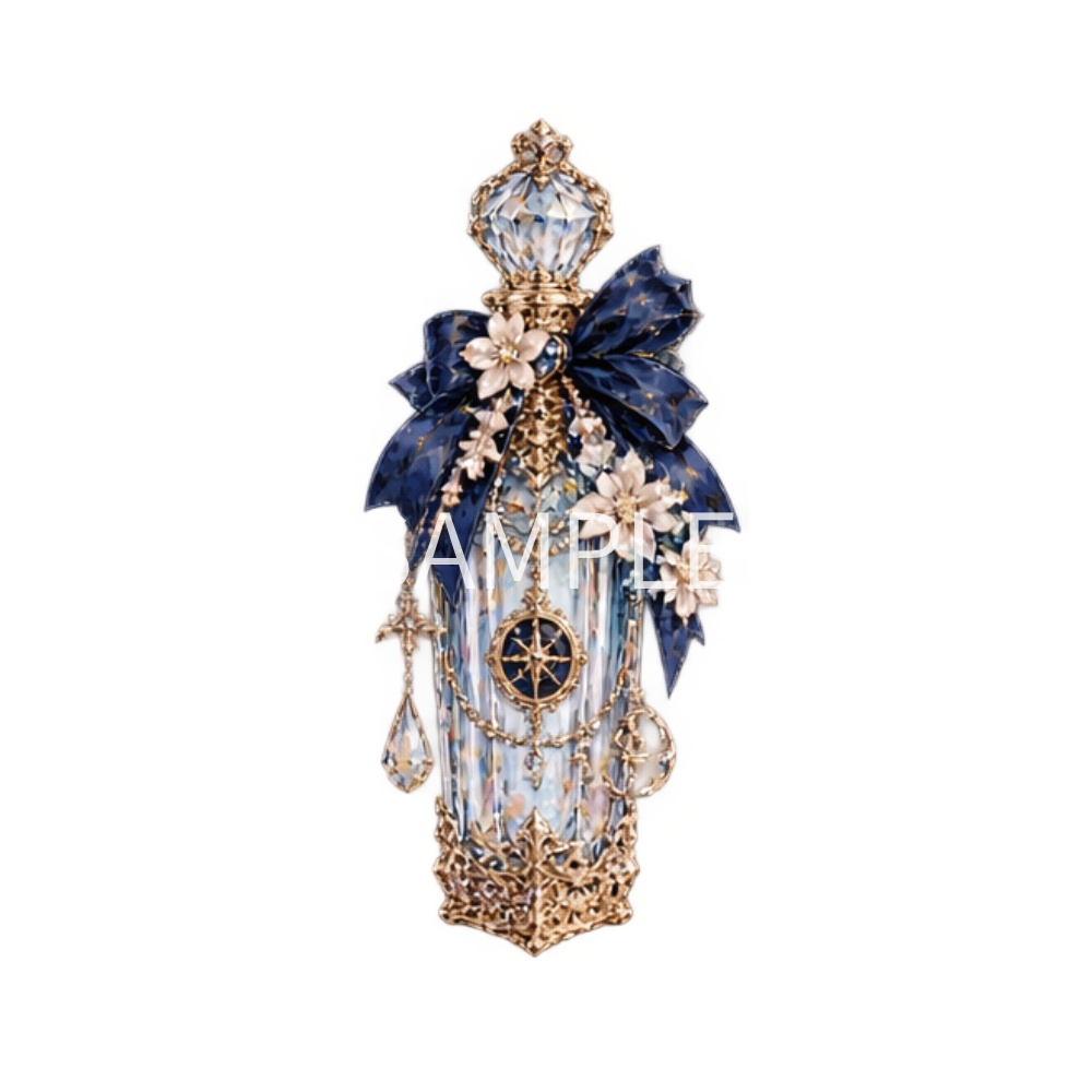 【香水瓶イラスト素材】20点セット|背景透過|PNG|クリップアート|アンティーク|ゴシック|Perfume Bottle Clip Art Set | 20 Antique & Gothic Perfume Illustrations | Transparent PNG