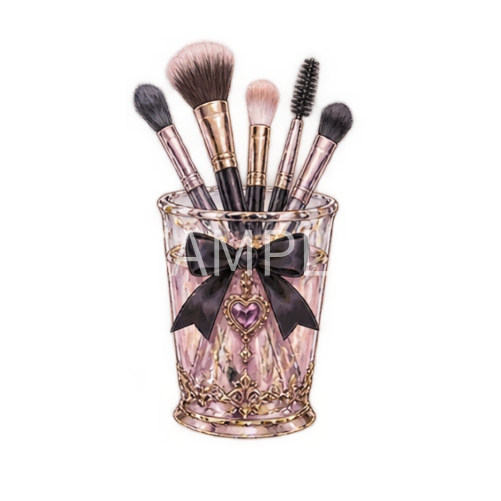 【コスメ・メイクのイラスト素材】23点セット|背景透過|PNG|クリップアート|アンティーク|ゴシック|Cosmetics & Makeup Clip Art Set – 23 Items | Antique Gothic Blue | Transparent PNG