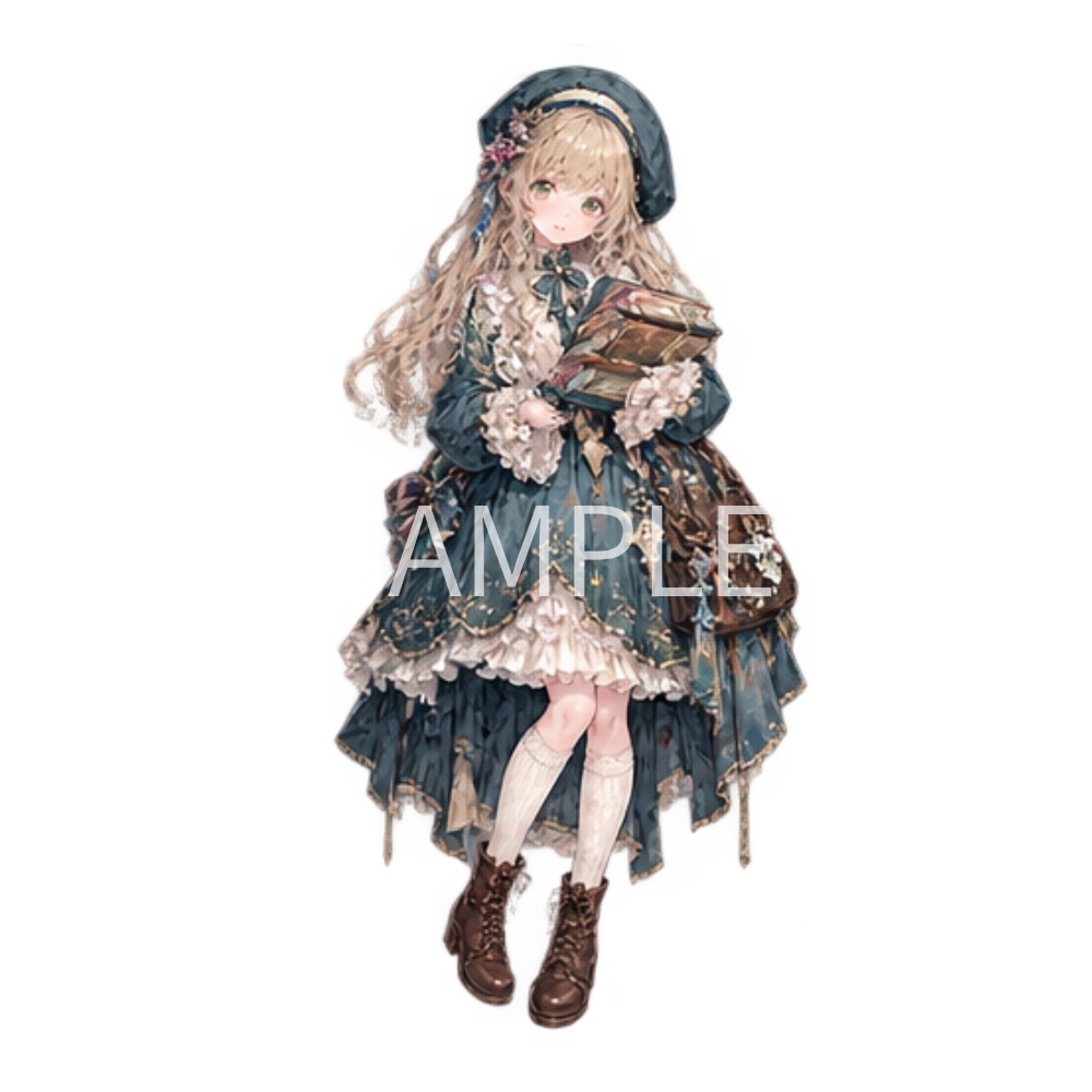 【アンティーク 女の子のイラスト素材】19点セット|背景透過|PNG|クリップアート|かわいい|ヴィクトリアン風|イラスト|Antique Gothic Girls Clipart Set – 19 Full Body Victorian Style Characters, Cute Fantasy PNG Illustrations