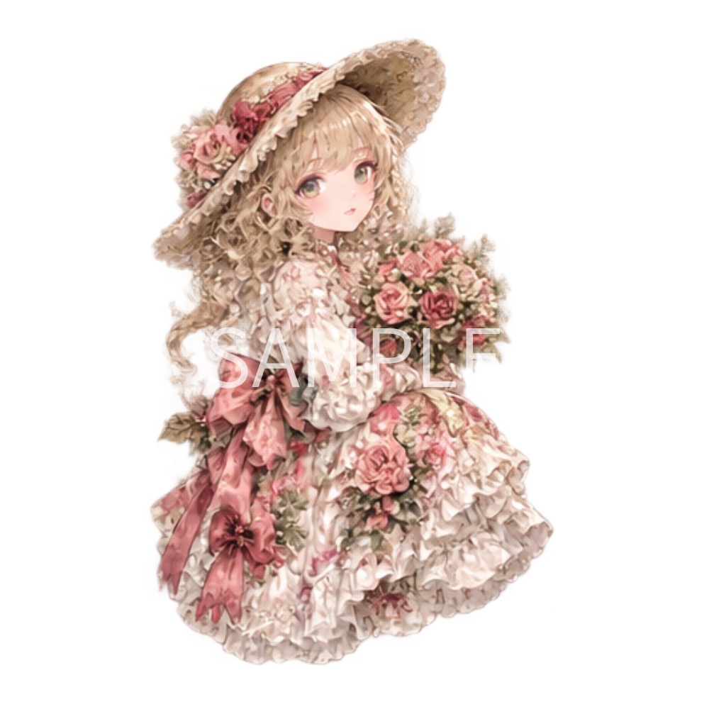 【アンティーク 女の子のイラスト素材】19点セット|背景透過|PNG|クリップアート|かわいい|ヴィクトリアン風|イラスト|Antique Gothic Girls Clipart Set – 19 Full Body Victorian Style Characters, Cute Fantasy PNG Illustrations