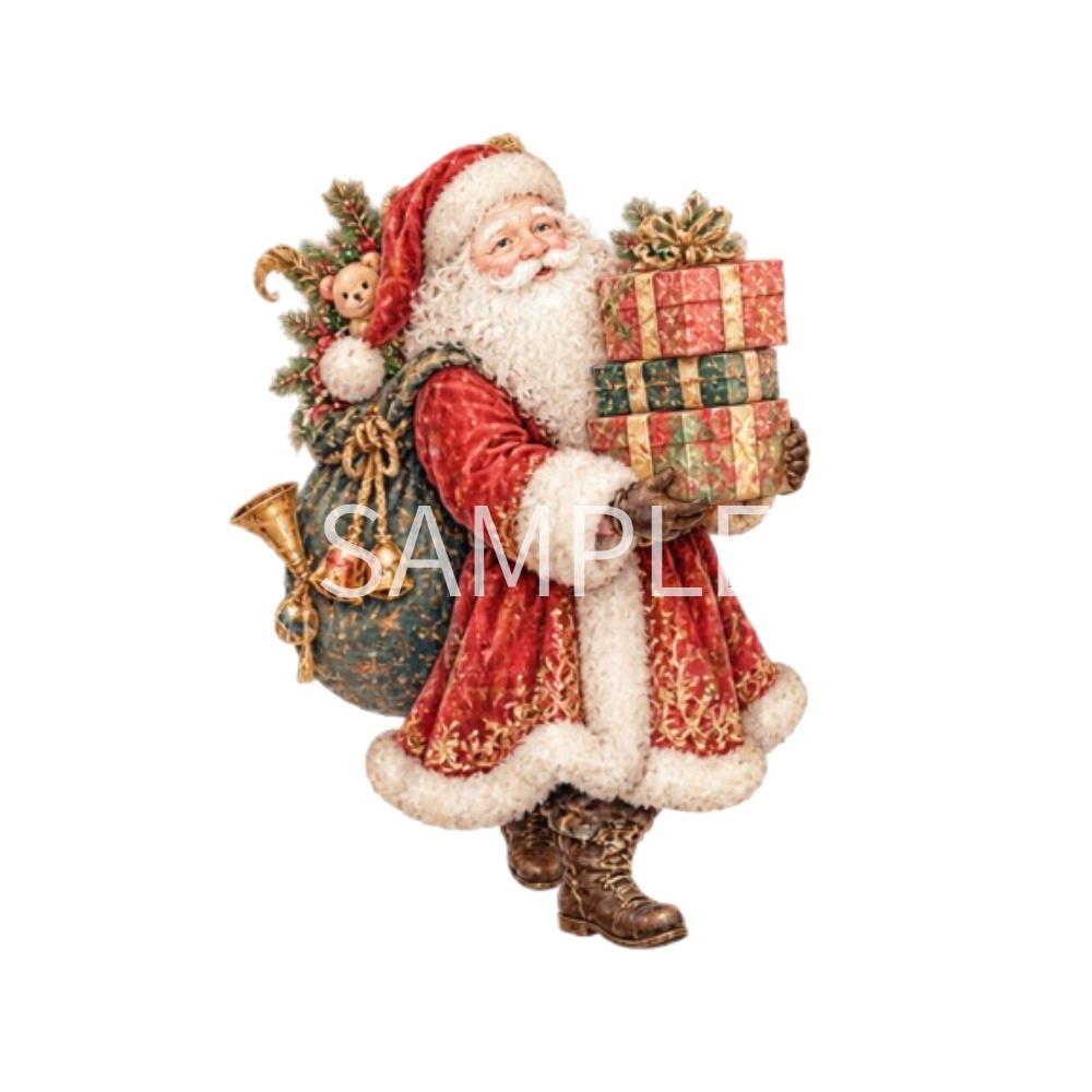 【クリスマス・オーナメントイラスト素材】29点セット|背景透過|PNG|クリップアート|おしゃれ|かわいい|冬|Antique Christmas Clipart Set – 29 Cute & Elegant Winter Illustrations