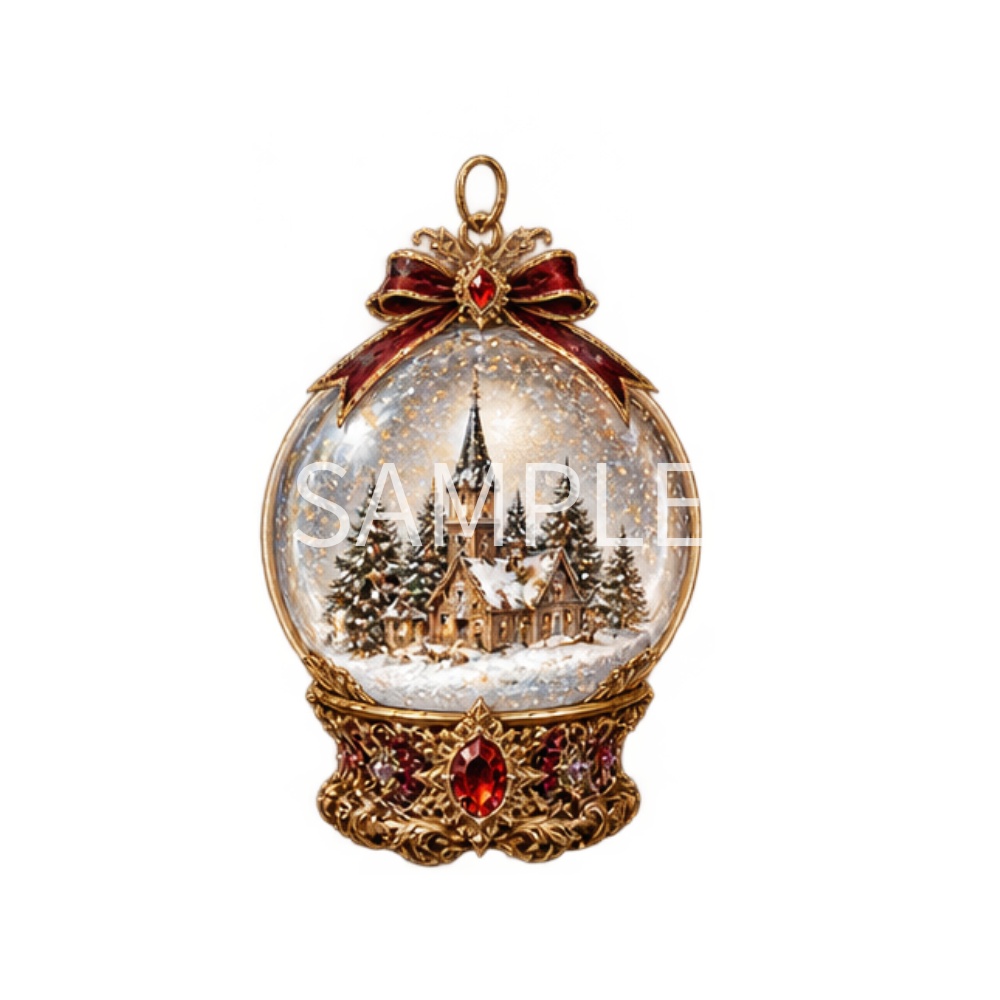 【クリスマス・オーナメントイラスト素材】29点セット|背景透過|PNG|クリップアート|おしゃれ|かわいい|冬|Antique Christmas Clipart Set – 29 Cute & Elegant Winter Illustrations