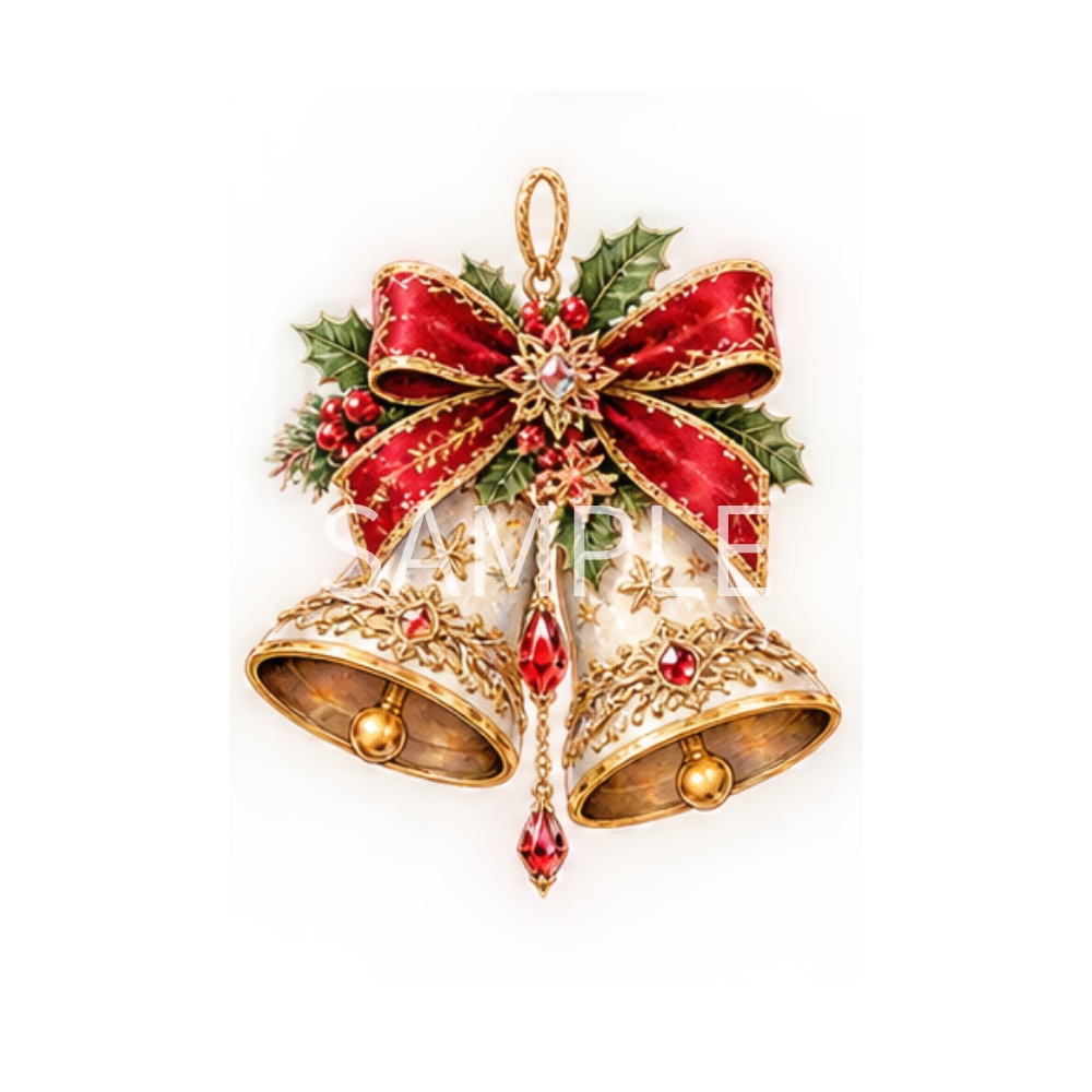 【クリスマス・オーナメントイラスト素材】29点セット|背景透過|PNG|クリップアート|おしゃれ|かわいい|冬|Antique Christmas Clipart Set – 29 Cute & Elegant Winter Illustrations