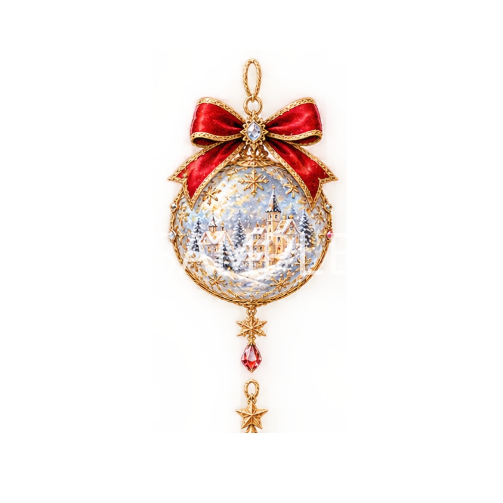 【クリスマス・オーナメントイラスト素材】29点セット|背景透過|PNG|クリップアート|おしゃれ|かわいい|冬|Antique Christmas Clipart Set – 29 Cute & Elegant Winter Illustrations