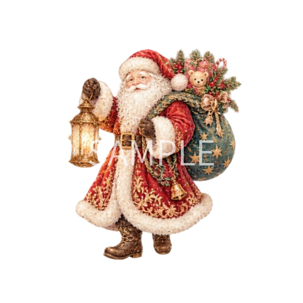 【クリスマス・オーナメントイラスト素材】29点セット|背景透過|PNG|クリップアート|おしゃれ|かわいい|冬|Antique Christmas Clipart Set – 29 Cute & Elegant Winter Illustrations