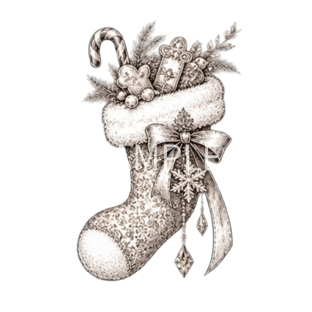 【アンティーククリスマスイラスト素材】23点セット|背景透過|PNG|クリップアート|ヴィンテージ|ゴシック|手描き風|Vintage Christmas Clipart Collection – 23 Antique Gothic Holiday Illustrations, Hand-Drawn Style PNG