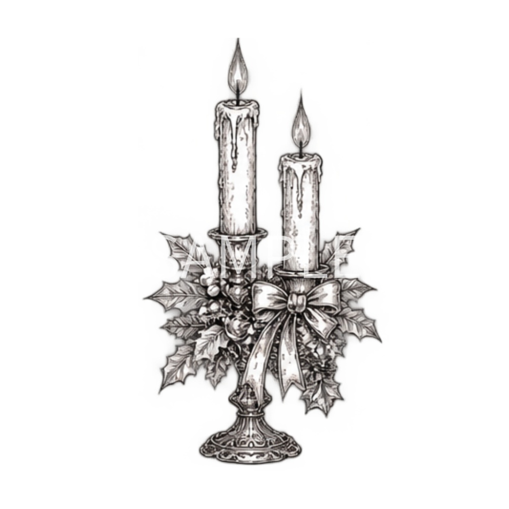 【アンティーククリスマスイラスト素材】23点セット|背景透過|PNG|クリップアート|ヴィンテージ|ゴシック|手描き風|Vintage Christmas Clipart Collection – 23 Antique Gothic Holiday Illustrations, Hand-Drawn Style PNG