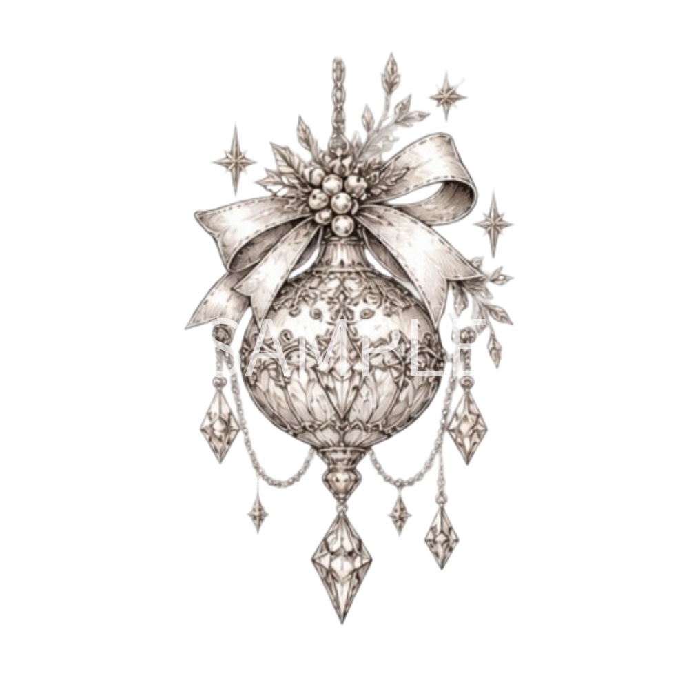 【アンティーククリスマスイラスト素材】23点セット|背景透過|PNG|クリップアート|ヴィンテージ|ゴシック|手描き風|Vintage Christmas Clipart Collection – 23 Antique Gothic Holiday Illustrations, Hand-Drawn Style PNG