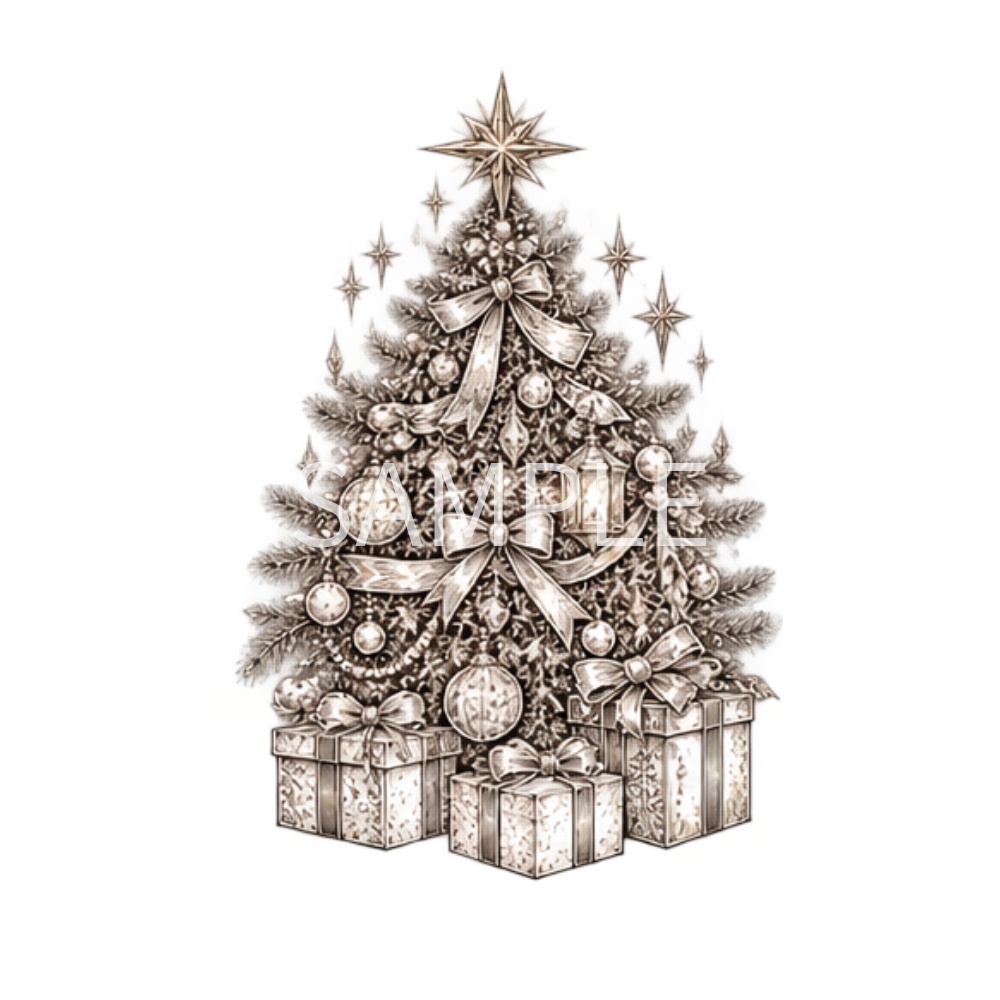 【アンティーククリスマスイラスト素材】23点セット|背景透過|PNG|クリップアート|ヴィンテージ|ゴシック|手描き風|Vintage Christmas Clipart Collection – 23 Antique Gothic Holiday Illustrations, Hand-Drawn Style PNG