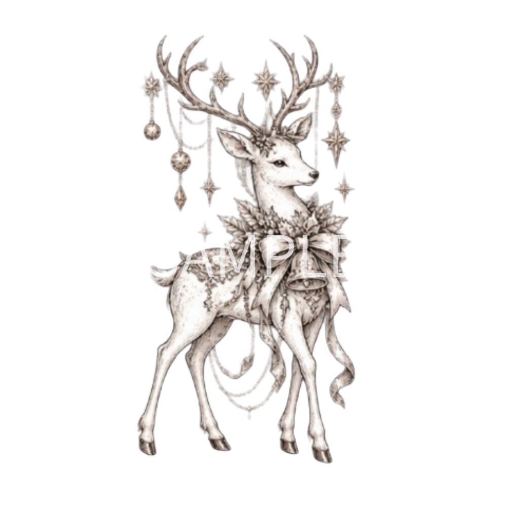 【アンティーククリスマスイラスト素材】23点セット|背景透過|PNG|クリップアート|ヴィンテージ|ゴシック|手描き風|Vintage Christmas Clipart Collection – 23 Antique Gothic Holiday Illustrations, Hand-Drawn Style PNG