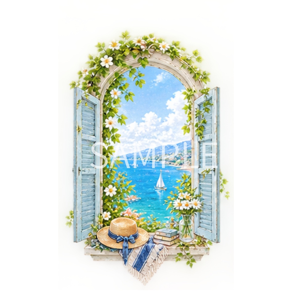【窓・窓枠イラスト素材】20点セット|背景透過|PNG|クリップアート|アンティーク|おしゃれ|四季|風景|Vintage Window Clipart Set – 20 Designs | Four Seasons, Elegant & Cute, Transparent PNG