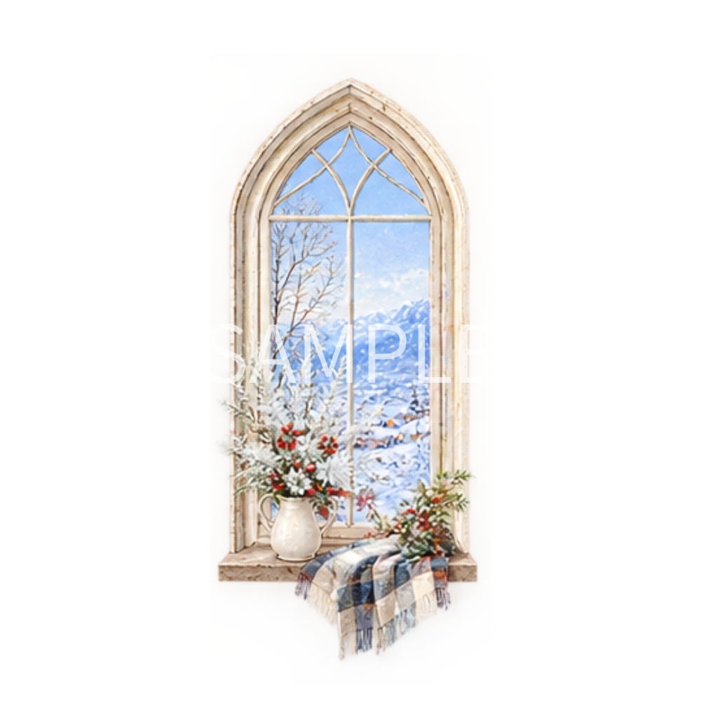 【窓・窓枠イラスト素材】20点セット|背景透過|PNG|クリップアート|アンティーク|おしゃれ|四季|風景|Vintage Window Clipart Set – 20 Designs | Four Seasons, Elegant & Cute, Transparent PNG