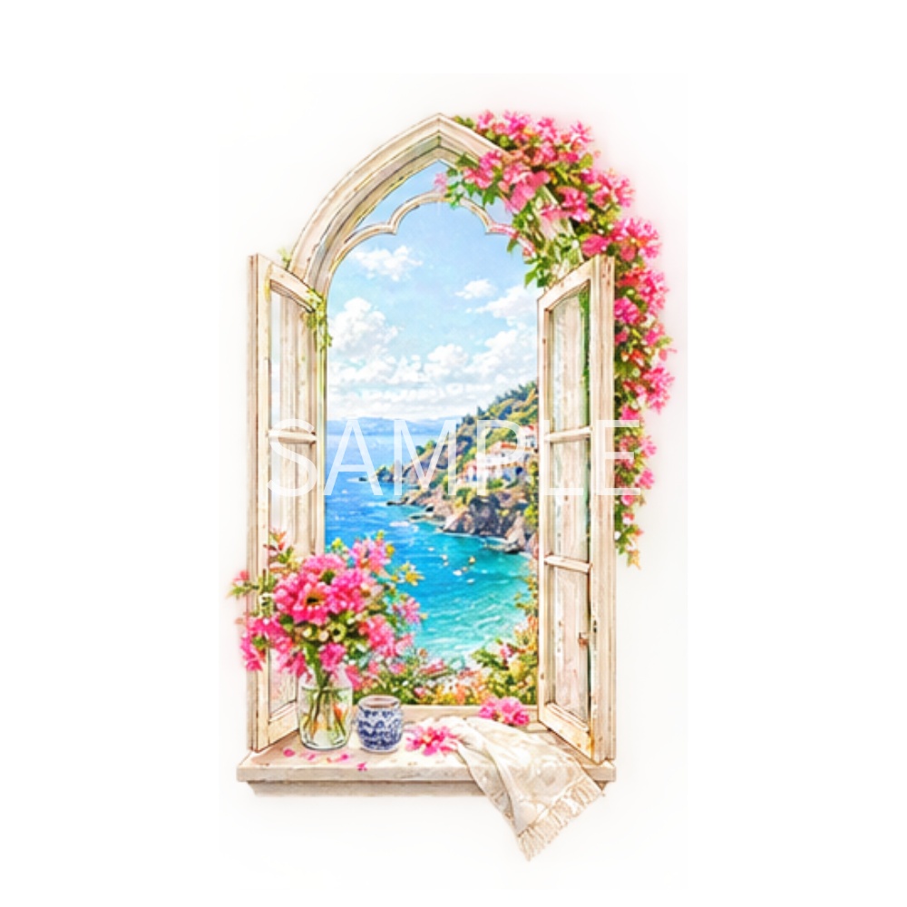 【窓・窓枠イラスト素材】20点セット|背景透過|PNG|クリップアート|アンティーク|おしゃれ|四季|風景|Vintage Window Clipart Set – 20 Designs | Four Seasons, Elegant & Cute, Transparent PNG