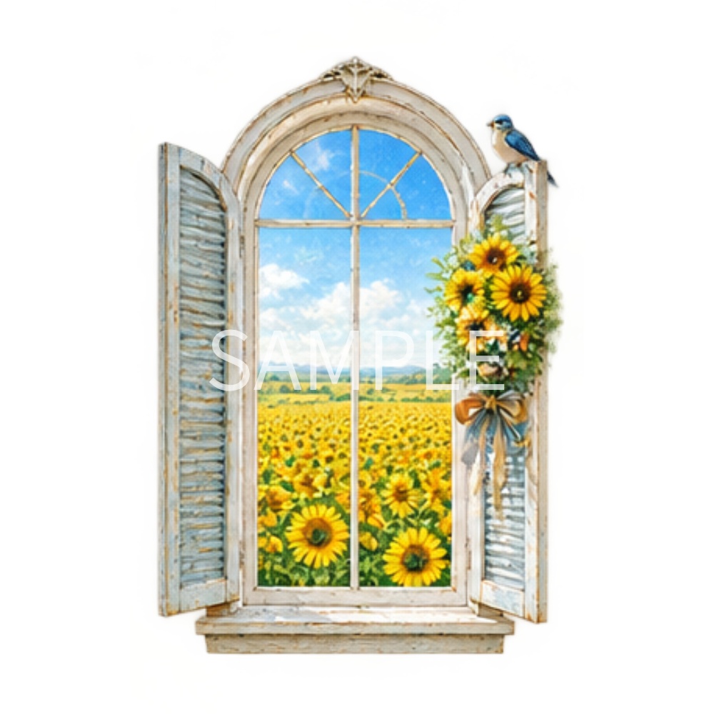 【窓・窓枠イラスト素材】20点セット|背景透過|PNG|クリップアート|アンティーク|おしゃれ|四季|風景|Vintage Window Clipart Set – 20 Designs | Four Seasons, Elegant & Cute, Transparent PNG