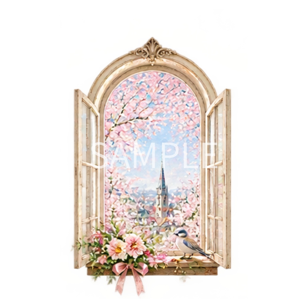 【窓・窓枠イラスト素材】20点セット|背景透過|PNG|クリップアート|アンティーク|おしゃれ|四季|風景|Vintage Window Clipart Set – 20 Designs | Four Seasons, Elegant & Cute, Transparent PNG