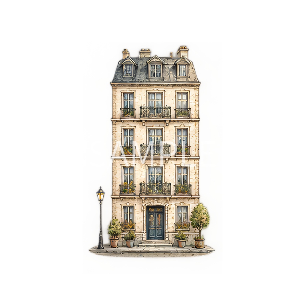 【アンティーク風建物イラスト素材】13点セット|背景透過|PNG|クリップアート|おしゃれ|Vintage Buildings Clipart Set – 13 Cute Watercolor Architecture Illustrations, Transparent PNG