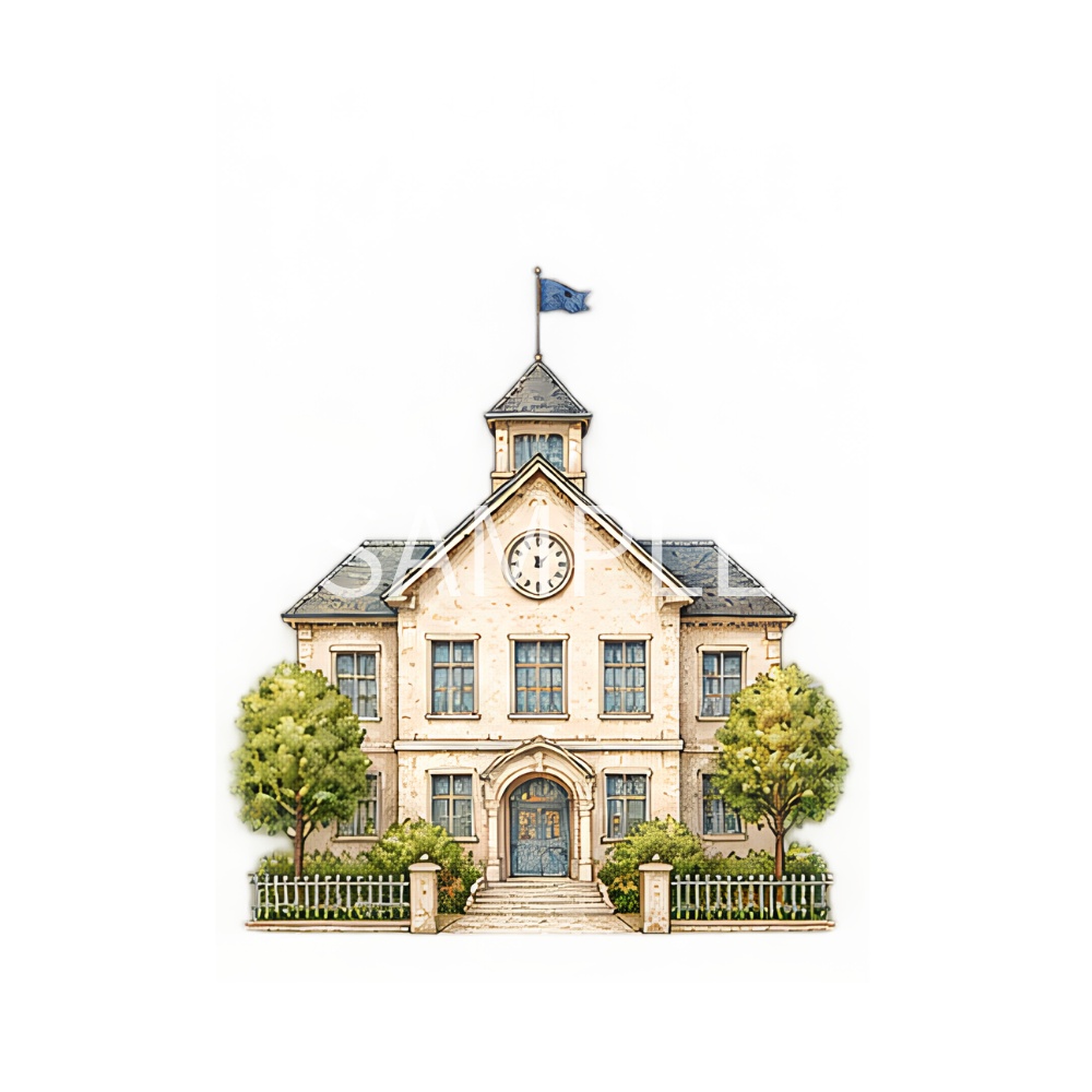 【アンティーク風建物イラスト素材】13点セット|背景透過|PNG|クリップアート|おしゃれ|Vintage Buildings Clipart Set – 13 Cute Watercolor Architecture Illustrations, Transparent PNG