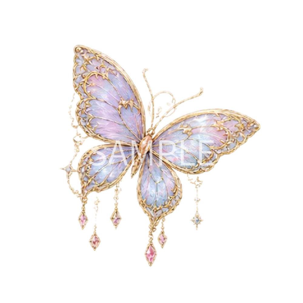 【春の幻想植物イラスト素材】27点セット|背景透過|PNG|クリップアート|アンティーク|花|蝶|妖精|Spring Fantasy Plants Clipart Set – 27 Vintage Botanical PNG Illustrations | Flowers, Butterflies & Fairy